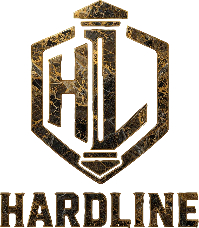HardLine Ehitus OÜ musta marmori ja kullaga logo